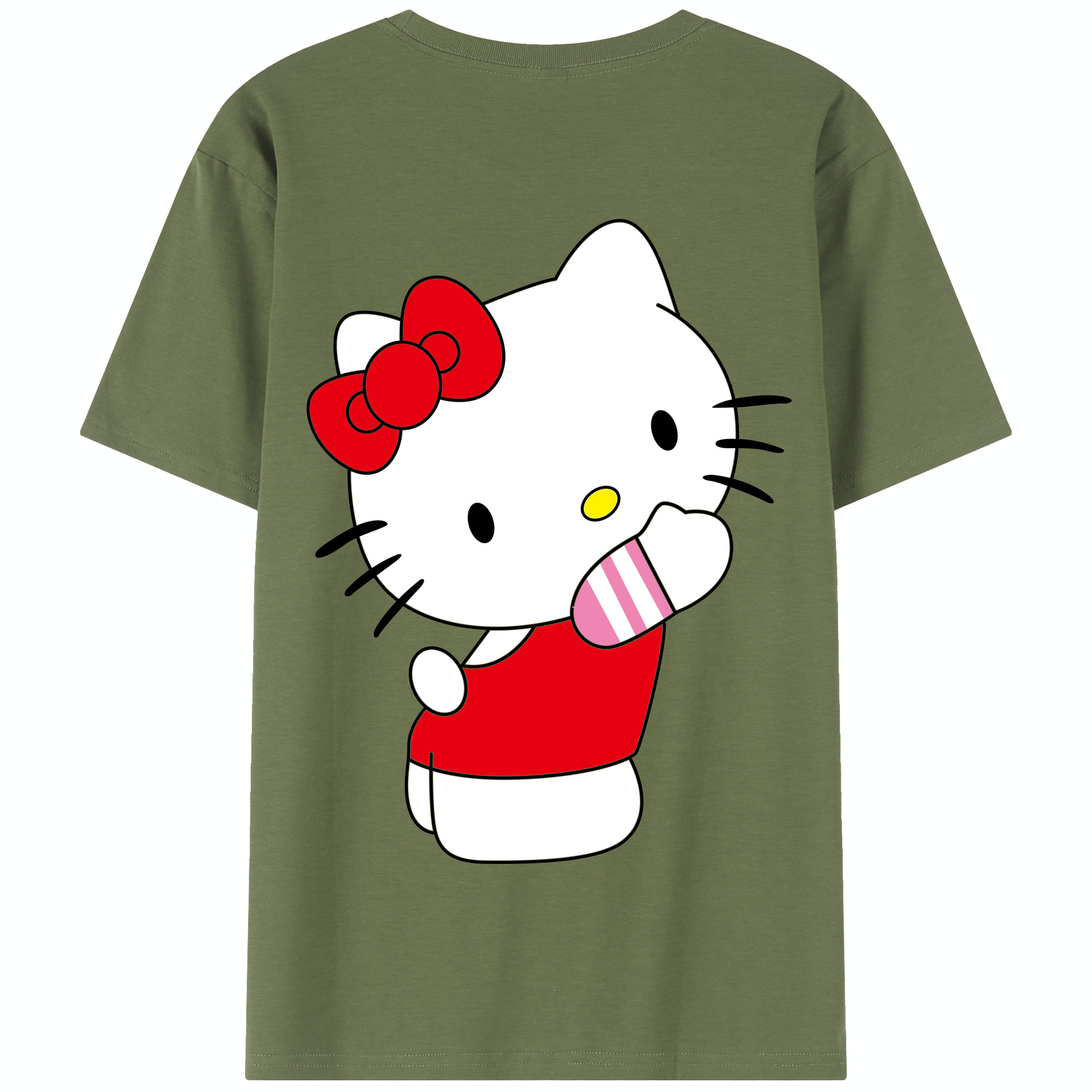 （画像用） Hello Kitty ハローキティ 綿100％半袖Tシャツ（背面プリント）